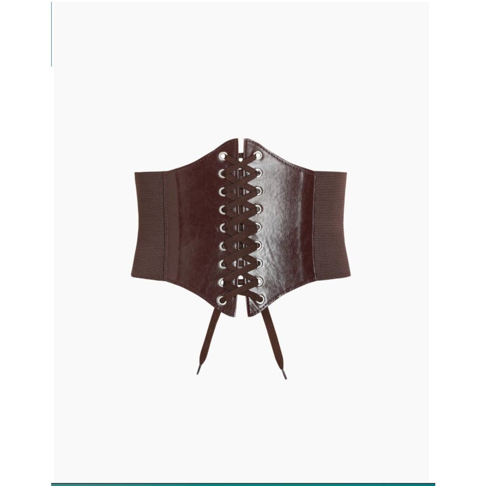 Brown Elastic Lace-Up Corset Belt Costume Renaissance Fair - Picture 4 of 4